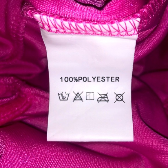 Hot pink velvet spaghetti strap gown - Picture 3 of 5